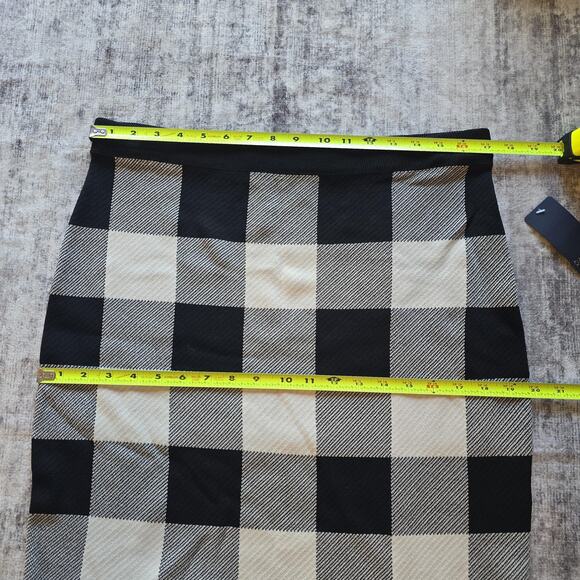 Rachel Rachel Roy Knit Skirt Womens 0X Checker Plaid Pull On Stretchy Work NEW - Picture 8 of 11